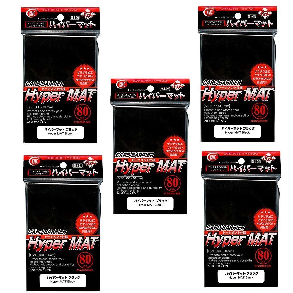 Pochettes hyper mates noires KMC ajustées et fabriquées au Japon pour collection