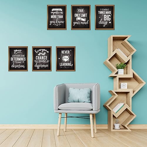 Miniatura 8 de Decoraciones para el aula, 13 pósteres de tablón de anuncios motivacionales industriales elegantes para decoración de aula, póster laminado de