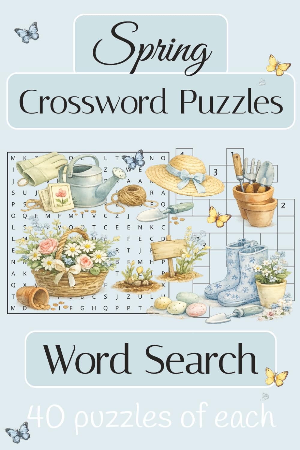 Spring Themed Word Search & Crossword Puzzle Book