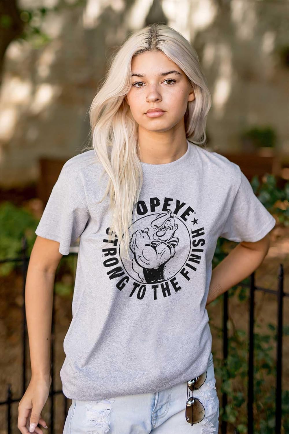 Brisco Brands Popeye Strong to The Finish Flexing Graphic T Shirt Men or Women