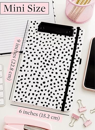 Miniatura 2 de Steel Mill & Co - Mini portapapeles con bloc de notas forrado recargable y bolsillo de almacenamiento interior, pequeño portapapeles para el