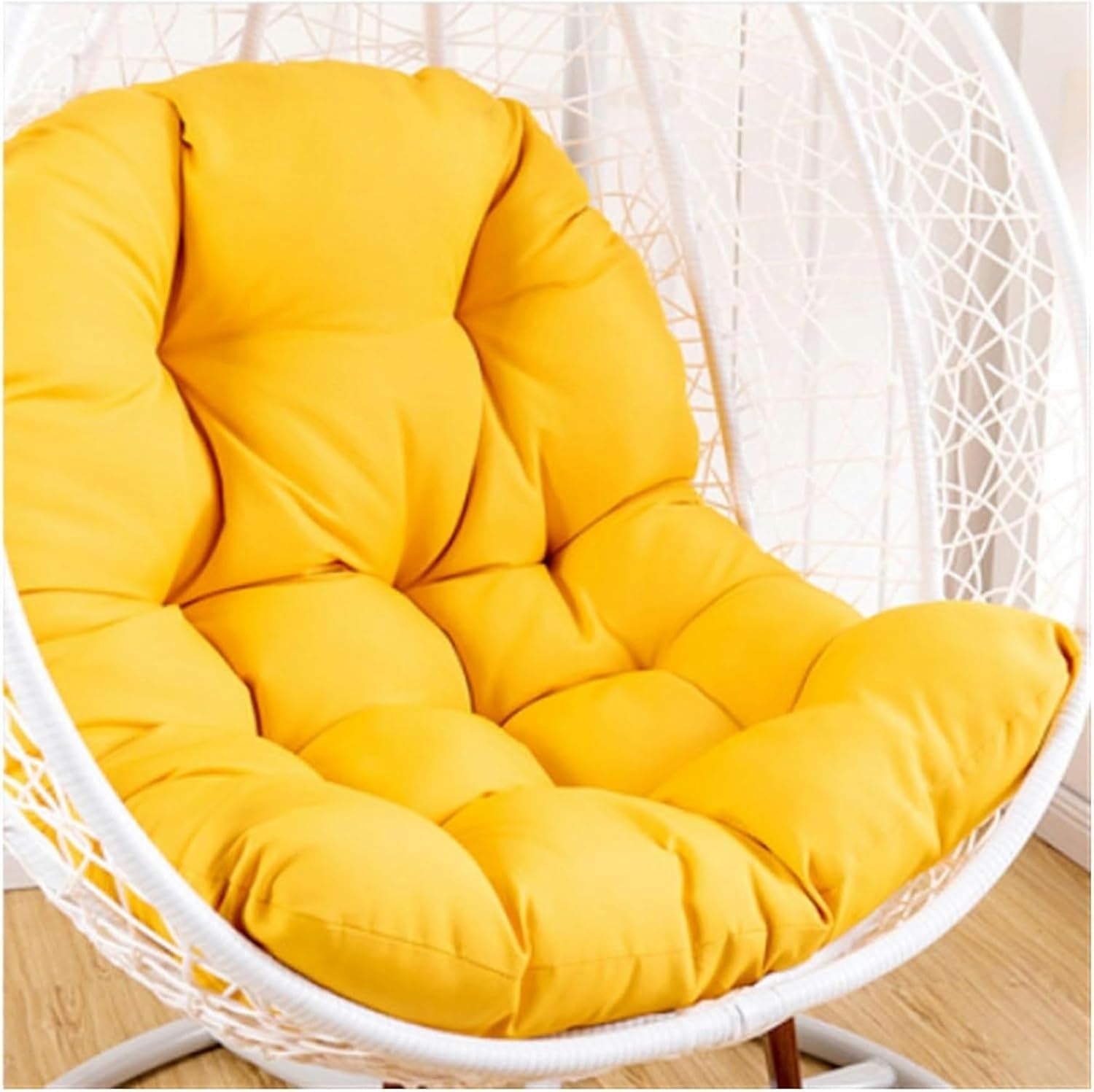 Patio Swing Chair Pads, Seat Cushion Only, Thicken Nest Basket Seat Cushion for Indoor Outdoor Patio Garden(White)