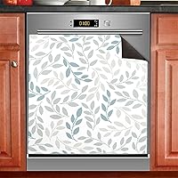 Vista 1 de Panel de cubierta para lavavajillas, diseño de hojas de verano, elegante cubierta magnética para refrigerador, calcomanías para nevera y microondas