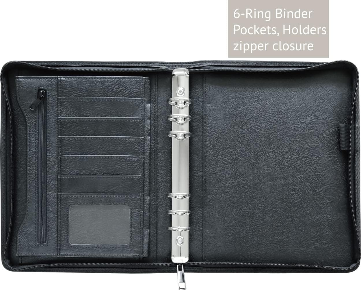 Fan&Ran 2026 Zipper Planner Organizer, Daily and Monthly Planner Refills with Simulated Leather Cover, A5, Black