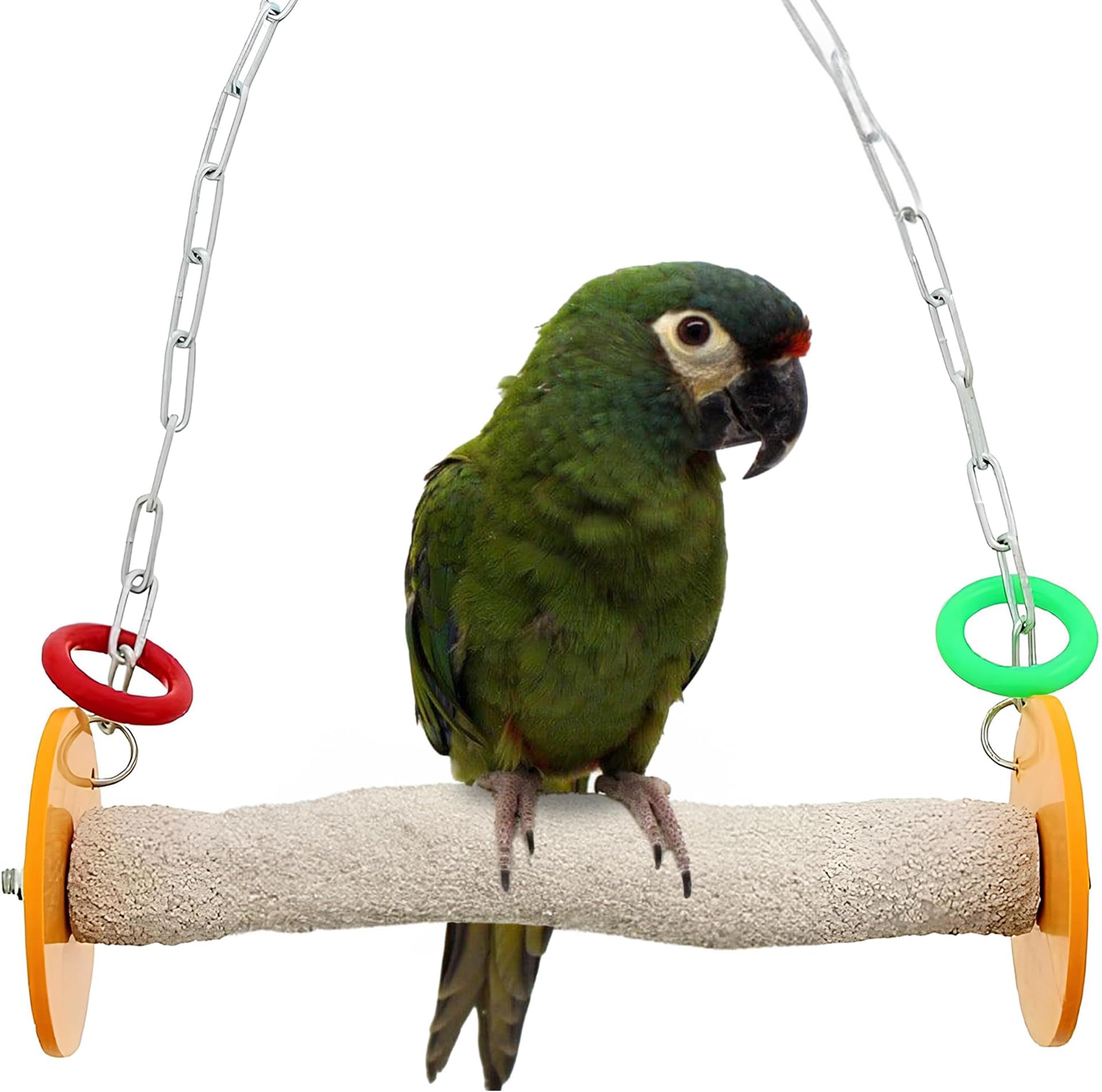 Sweet Feet and Beak Roll Bird Swing, Large, Outdoor Pedicure Perch, Orange