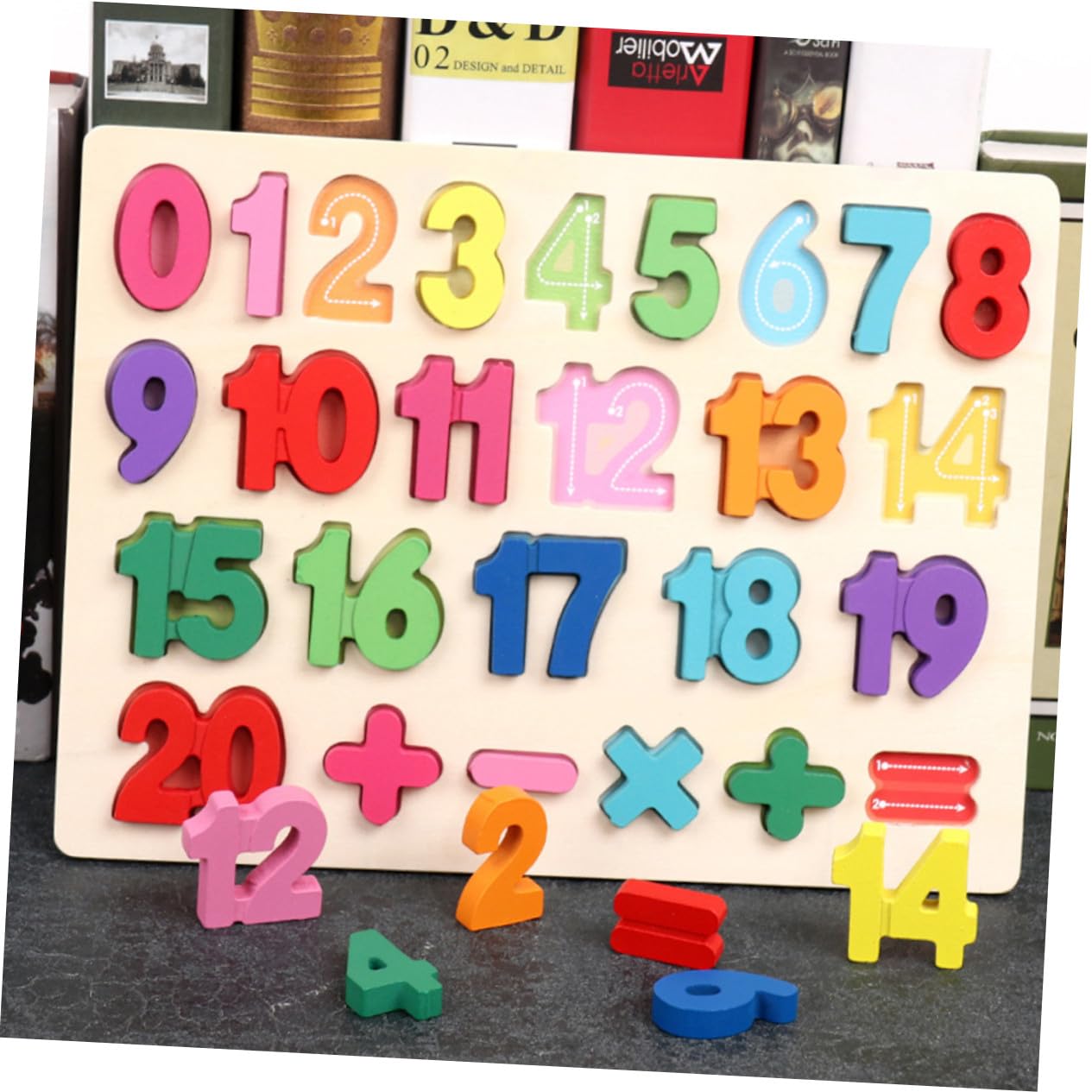Puzzle Numeri e Lettere in Legno per Bambini, Gioco Didattico | Apprendimento Dell’addizione, Coordinazione Occhio-mano, Set 1 Pezzo per Uso Educativo