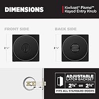Vista 8 de Kwikset Pismo - Pomo de entrada con cerradura y llave, manija segura con llave exterior, entrada principal y dormitorio, negro mate, seguridad