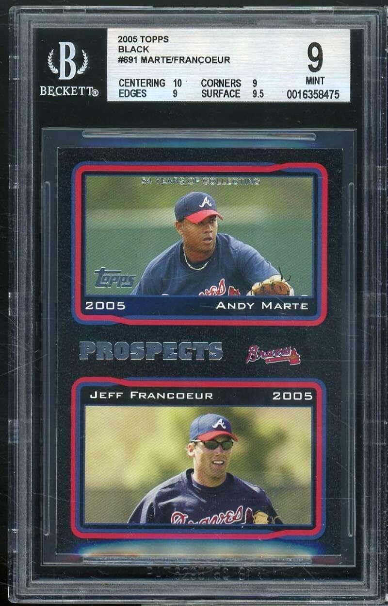 Andy Marte/Jeff Francoeur Rookie Card 2005 Topps #691 BGS 9 (10 9 9 9.5) - Baseball Slabbed Rookie Cards