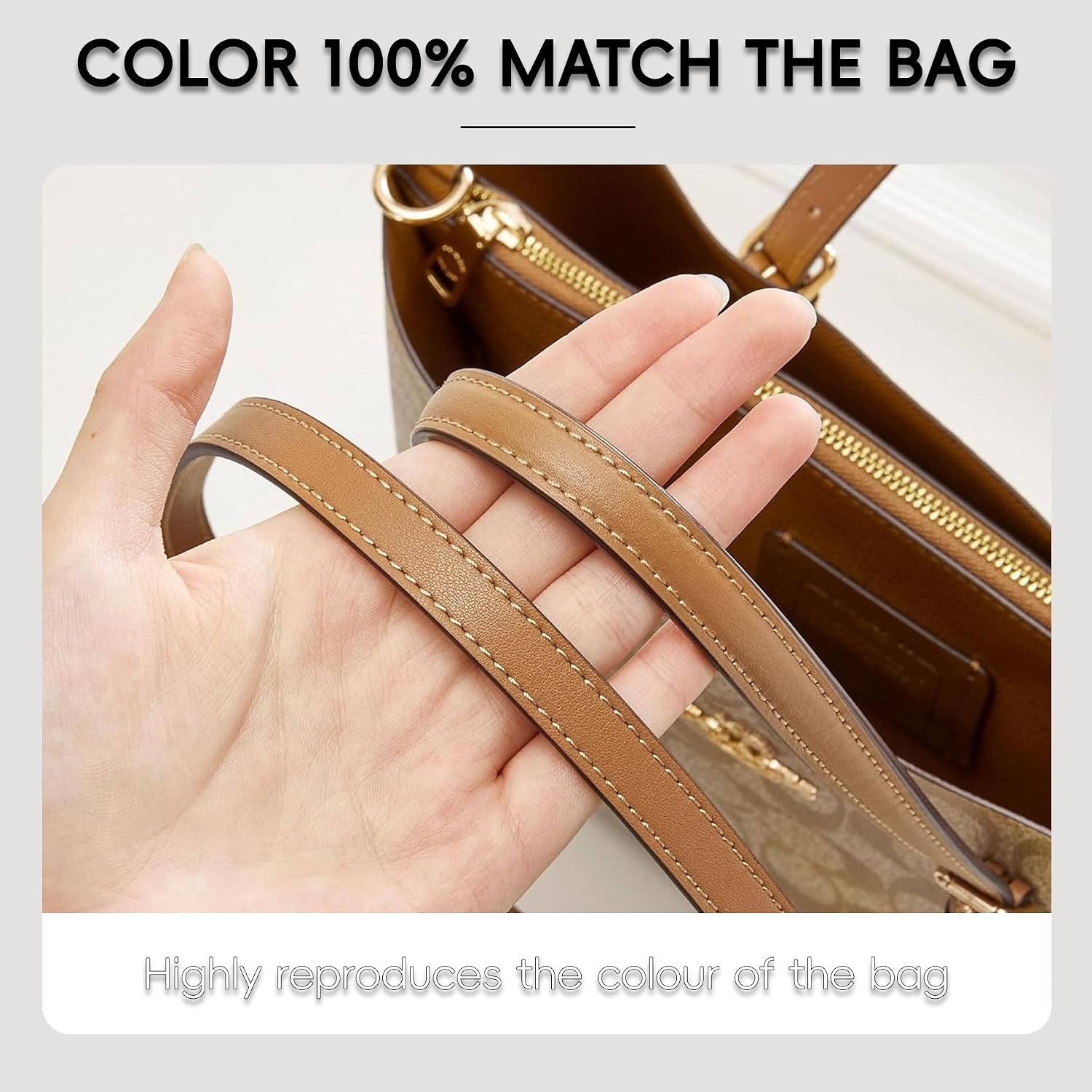 Adjustable Handbag Strap Replacement 31.9 inch, 2 Pieces Microfiber Leather Shoulder Strap for Coach Mollie 25, Taxi 21, Michael Kors Tote Bag, Fits All Handbags with 0.5” Tang Buckle (Khaki)