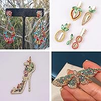 Vista 4 de Craftdady 5500 diamantes de imitación de cristal facetado de 0.079 pulgadas, 11 colores puntiagudos en la parte posterior, piedras natales