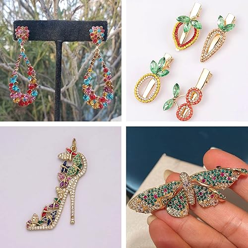 Miniatura 4 de Cheriswelry 5500 piezas de diamantes de imitación de cristal facetados con diamantes de imitación de cristal en punta de 0.079 pulgadas, 11 colores