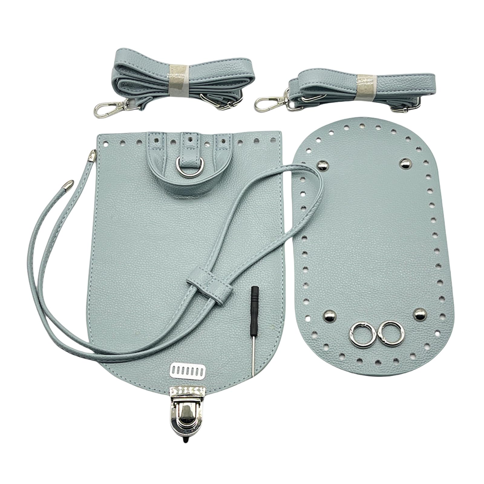 LiRRvb Crochet Bag Supplies Set with Adjustable Strap PU Leather Base and Bottom Base for Crafting Backpack Purses Crochet Bag Making Supplies