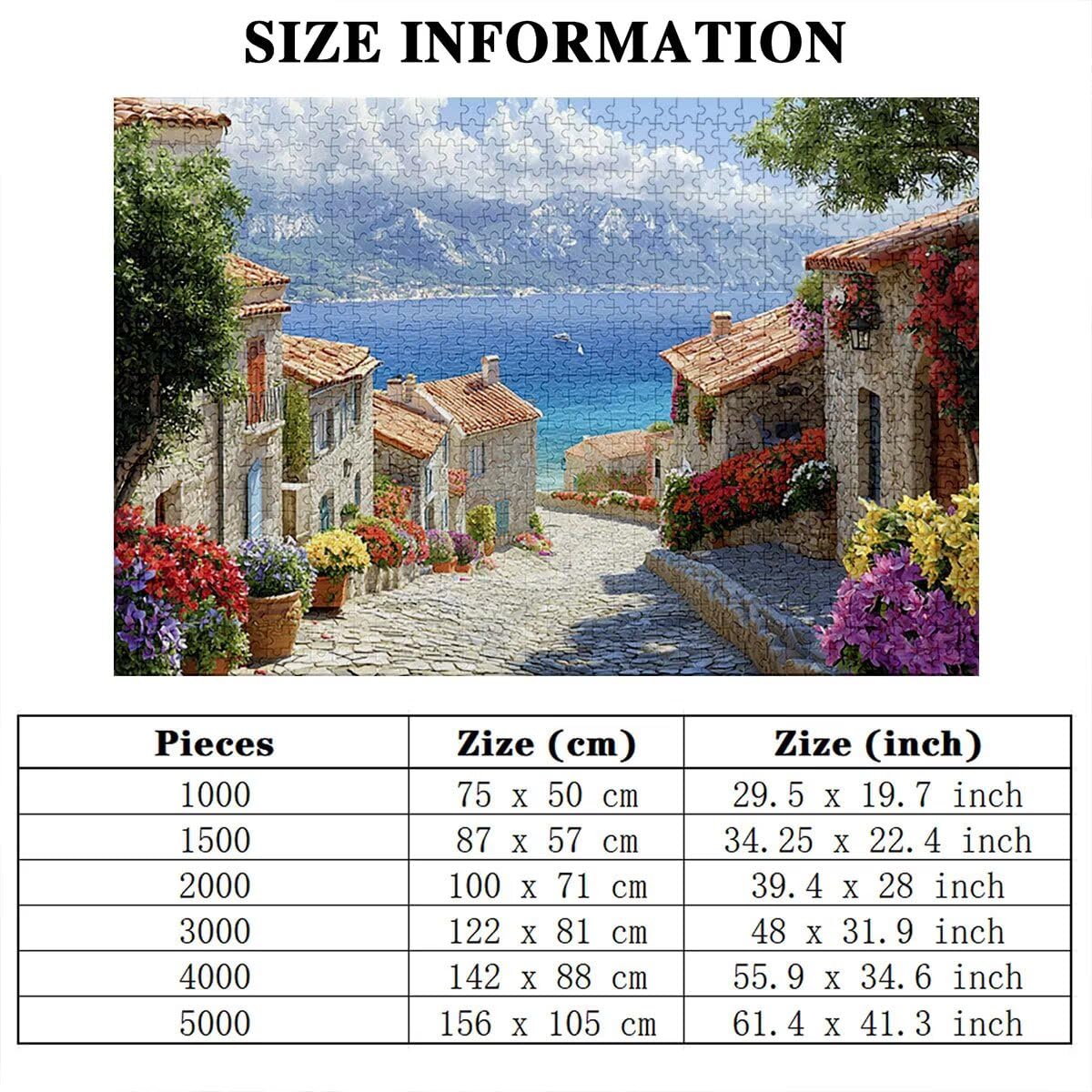 Puzzle 5000 elementów, Włochy, krajobraz, 5000 elementów, drewniane puzzle dla dorosłych, trudna łamigłówka, gra logiczna dla całej rodziny, drewniane puzzle do dekoracji salonu, na prezenty, B-60