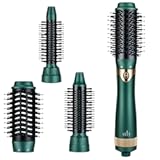 3 in 1 Hair Dryer & Volumizer&comma; Ceramic Negative Ion Curling Dryer Styler with 3 Interchangerable Brush Heads &lpar;Green&rpar;