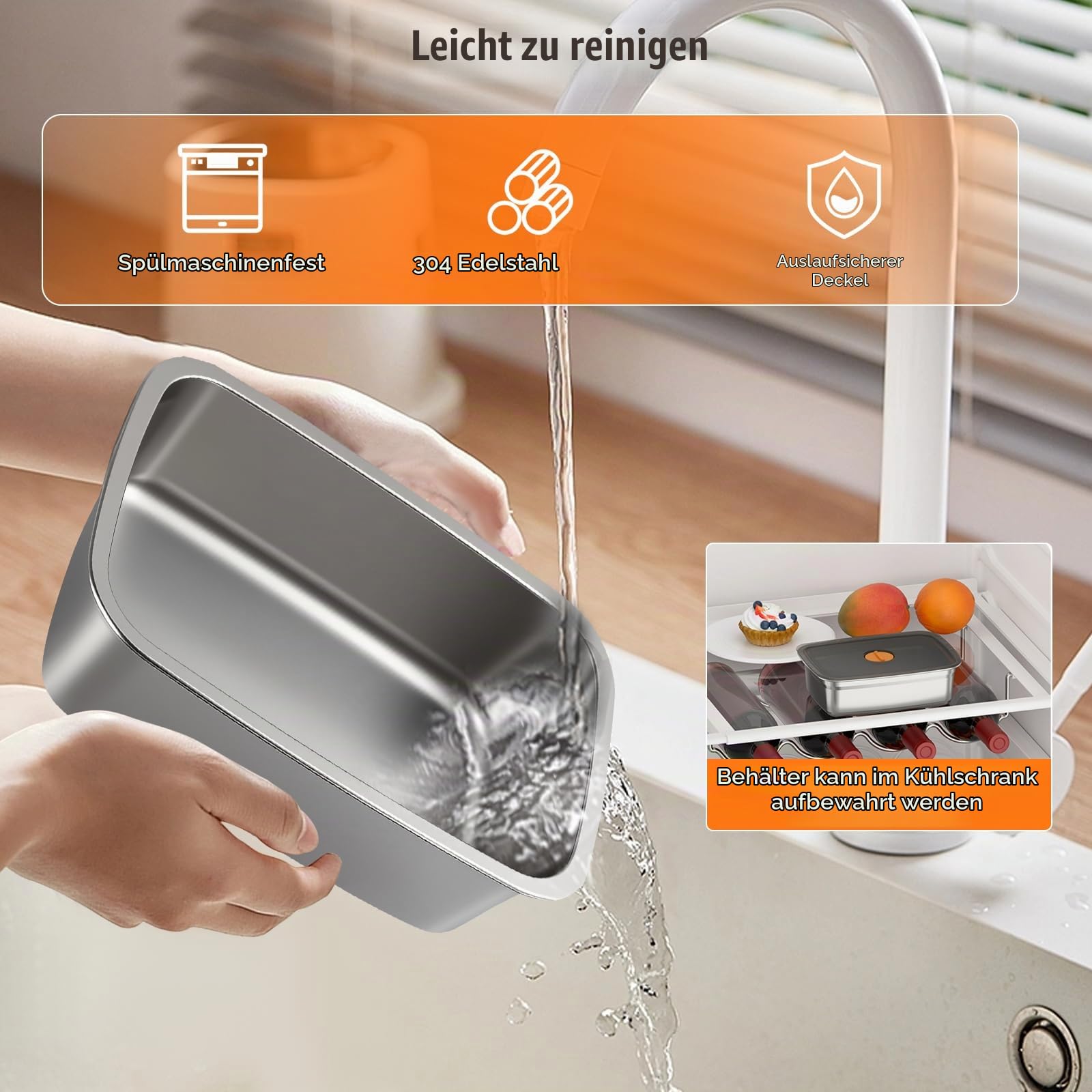 Elektrische Lunchbox mit Akku 14000mAh 1L Kabellose Beheizte Lunchbox für Erwachsene mit Automatischer Aufheizfunktion, USB Heizbare Brotdose, Edelstahl-Innenbehälter, Kein Besteck