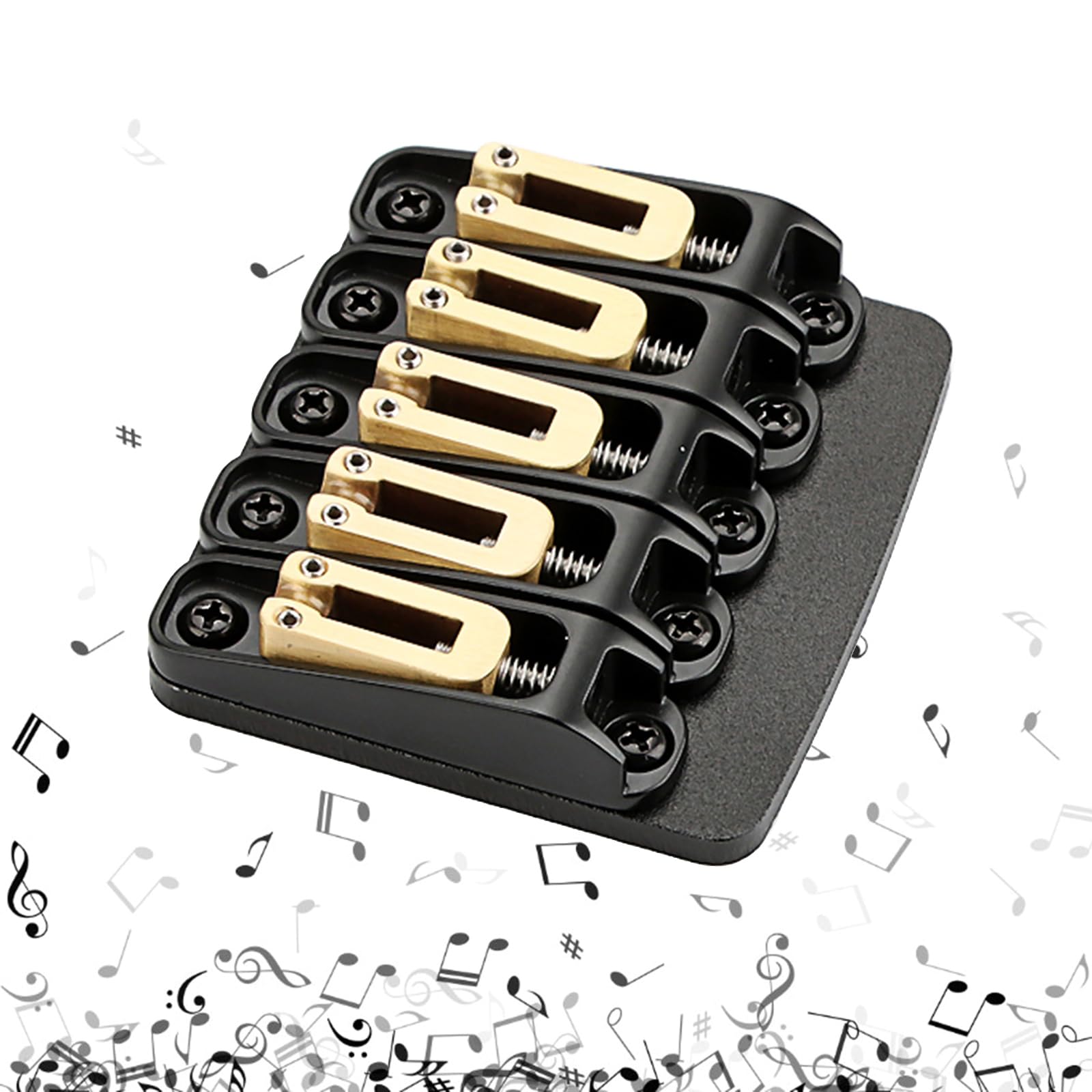 Ponte Per Chitarra Elettrica Nera Ponte Fisso A Sella In Rame Hardtail 81mm Parti E Accessori Chitarra Ukulele Basso Elettrico A 5 Corde