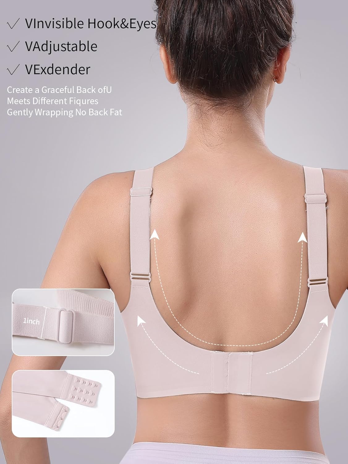 Seamless Bras for Women Full Coverage No Underwire Scalloped Push Up Bras Soft Wireless Comfort Bralettes - Image 3