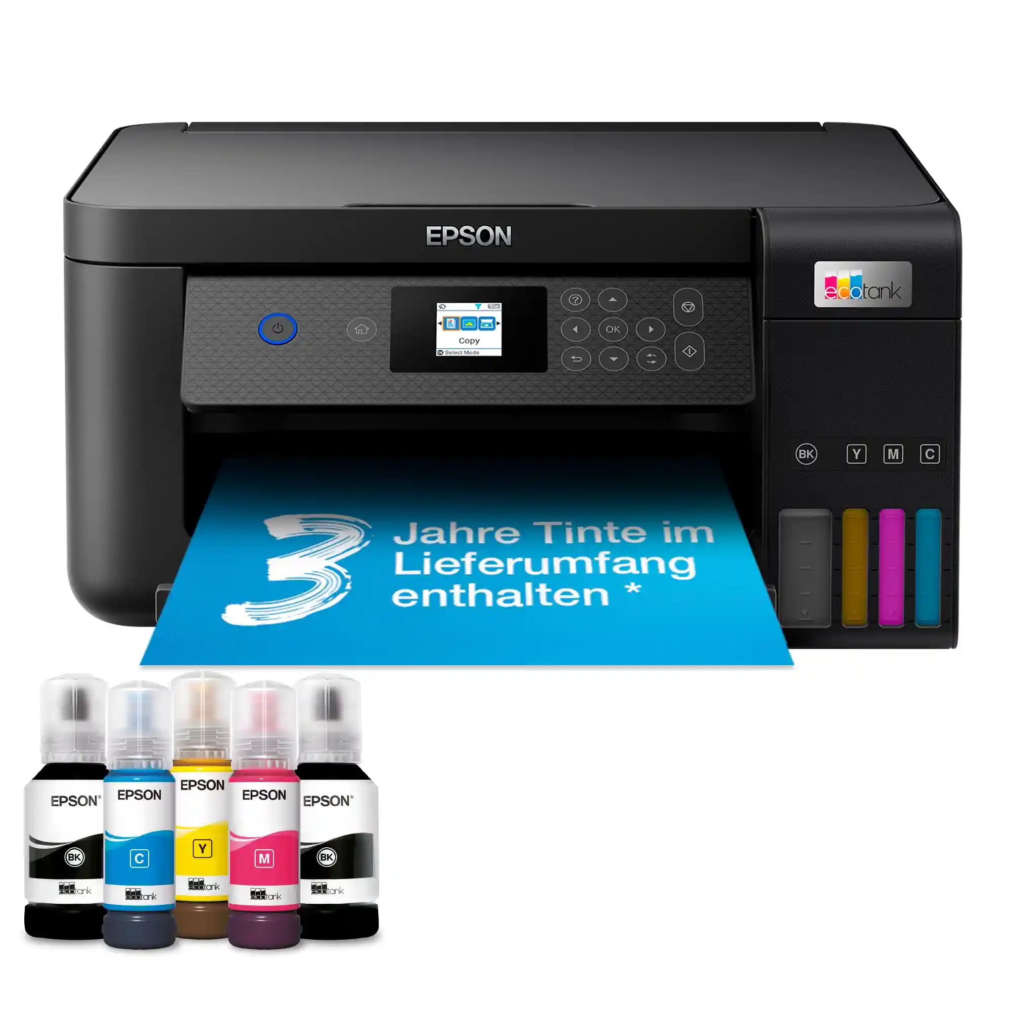 Epson EcoTank ET-2850 A4-Multifunktions-Wi-Fi-Tintentankdrucker, mit einem im Lieferumfang enthaltenen Vorrat an Tinten bis zu 3 Jahren