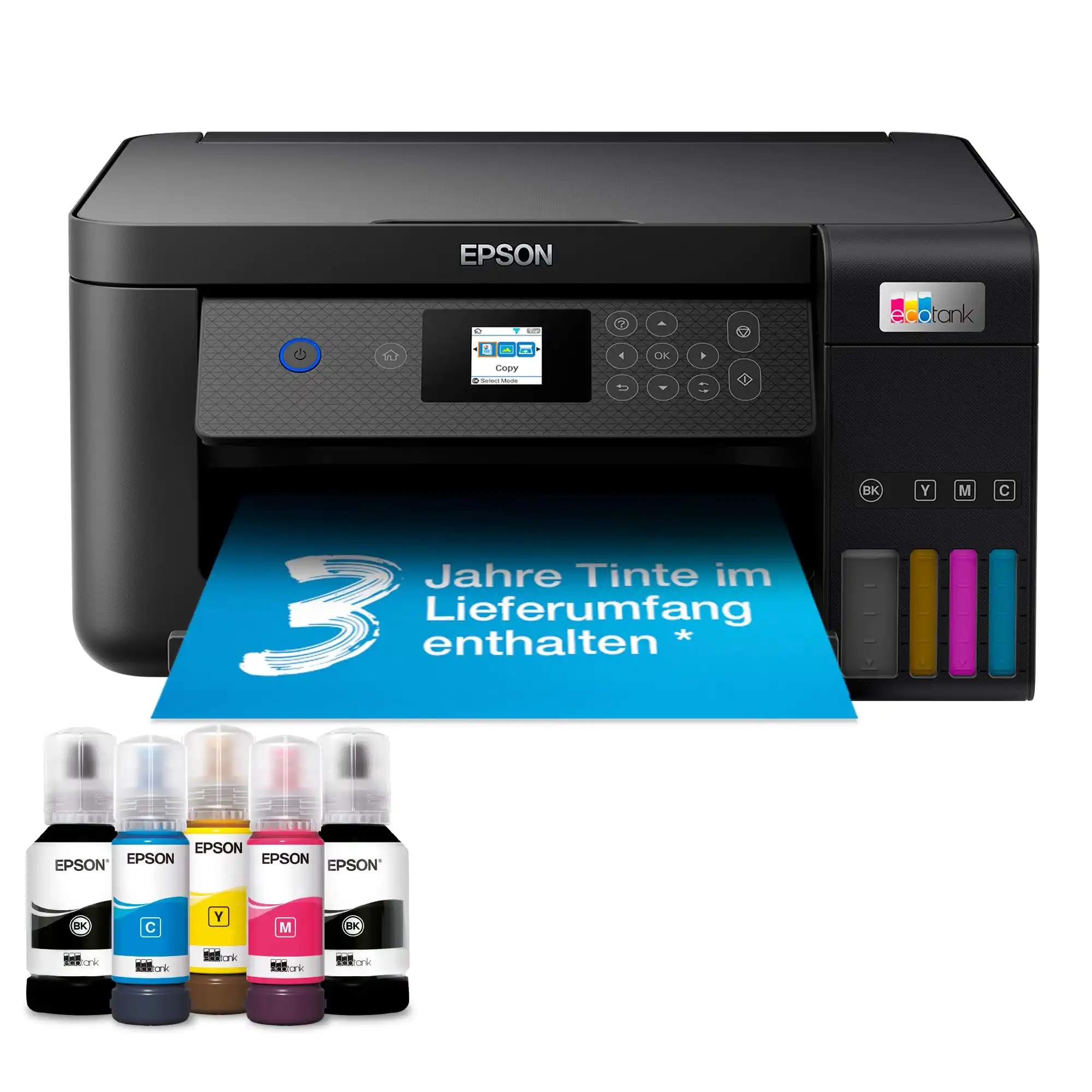 Epson EcoTank ET-2850 A4-Multifunktions-Wi-Fi-Tintentankdrucker, mit einem im Lieferumfang enthaltenen Vorrat an Tinten bis zu 3 Jahren