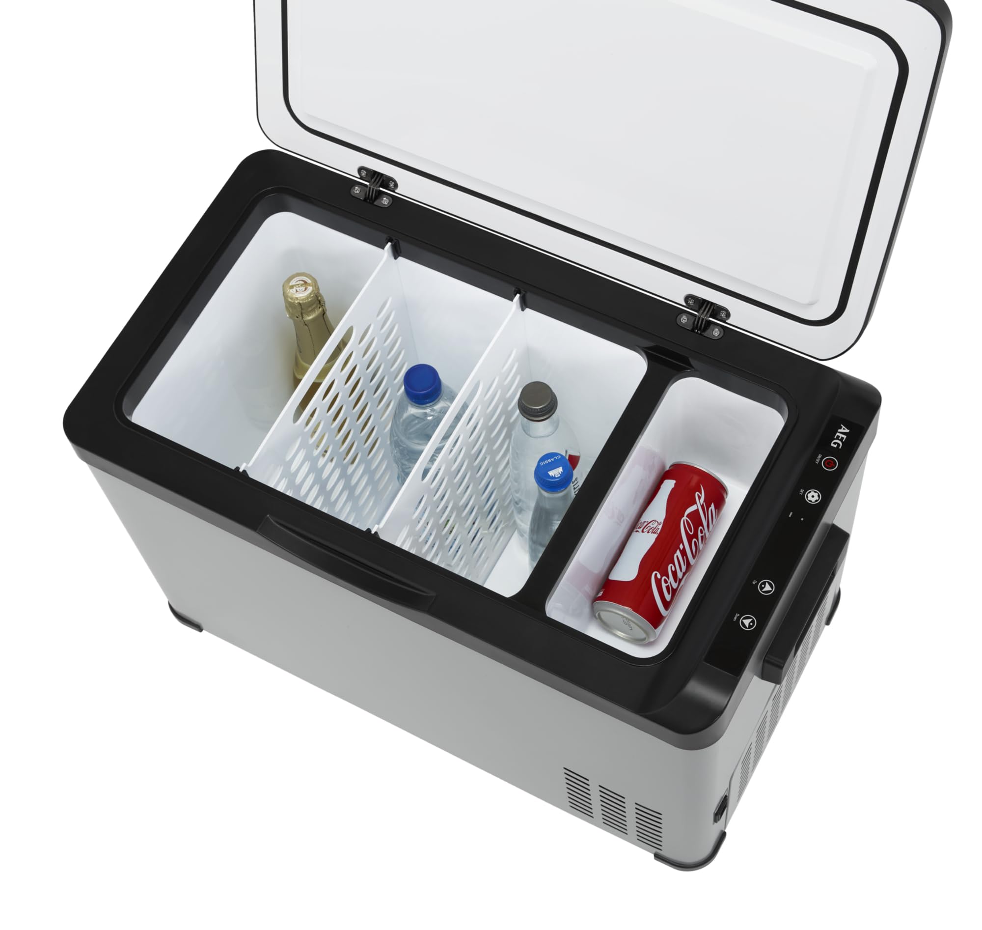 AEG Automotive Kompressor Kühlbox KK 30, Mobile Kühlbox für das Auto, konfigurierbare Temperaturen von +20 °C bis -20 °C Grad,Gefrierfach und Kühlbereich, inkl.Zwei Tragegriffen, 30L Fassungsvermögen
