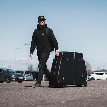 B&W International Bike Box 2.0 Hard Shell Case - Removable Lid for Easy Packing - ABS Shell and Aluminum Frame - Road, Triathlon, Mountain Bikes up to 62cm - Air Travel