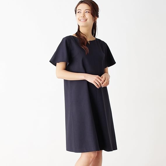 Amazon Co Jp スープ Soup リネコサックワンピース 11 L ネイビー 093 服 ファッション小物