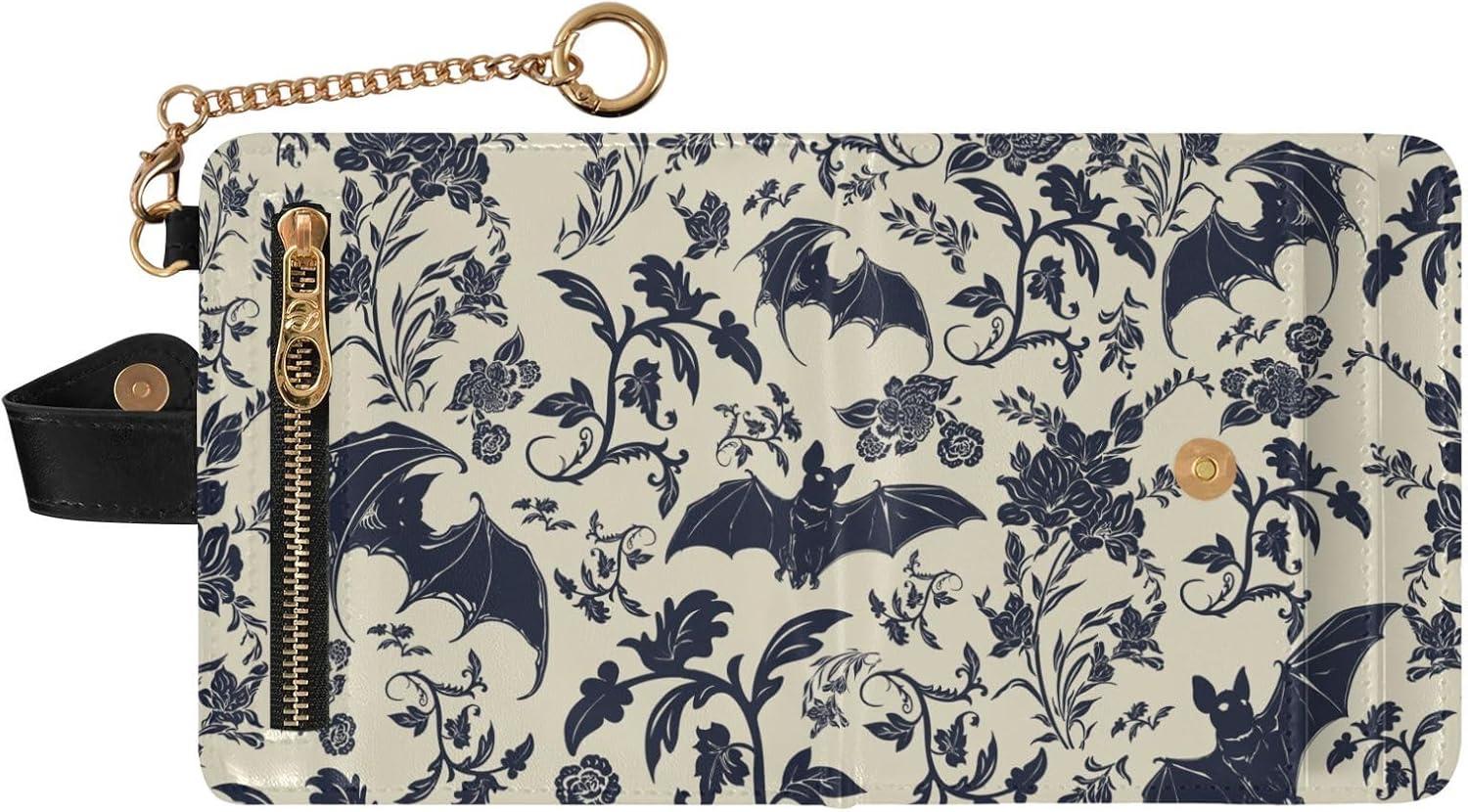 Goth Bats Floral Women Bifold Wallet RFID Credit Card Holder image 2