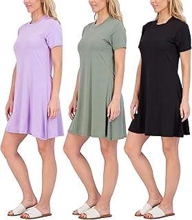 3-Pack: Women's Super-Soft Short Sleeve Dress Loose Casual Plain Simple Summer T-Shirt (Available in Plus) - Buy now