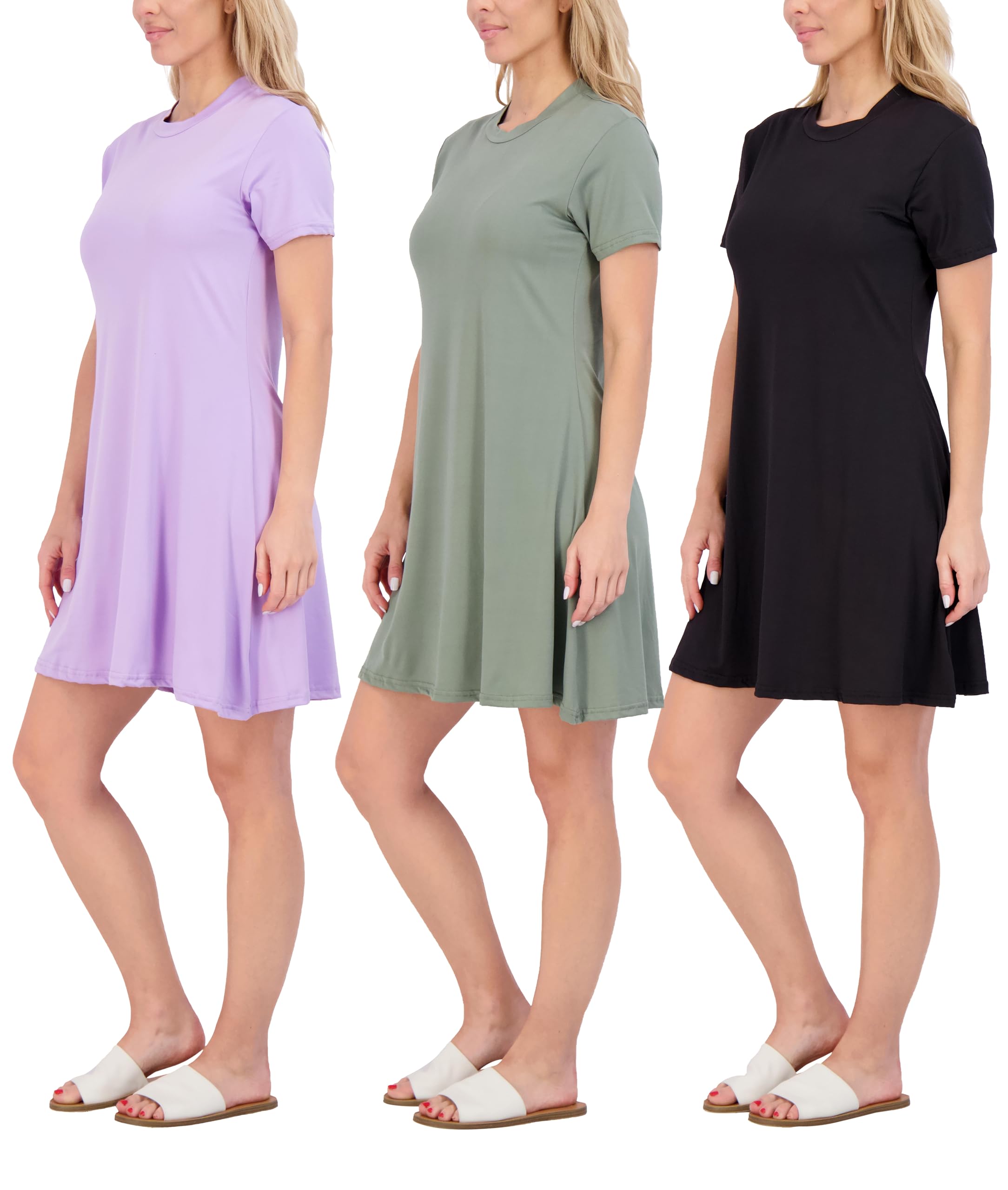Real Essentials 3-Pack T-Shirt Dress