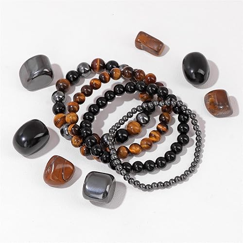 Miniatura 5 de 4 pulseras de cuentas para mujer, pulsera de piedras preciosas de cristal curativo natural, pulsera de alivio de ansiedad y estrés, hecha a mano,