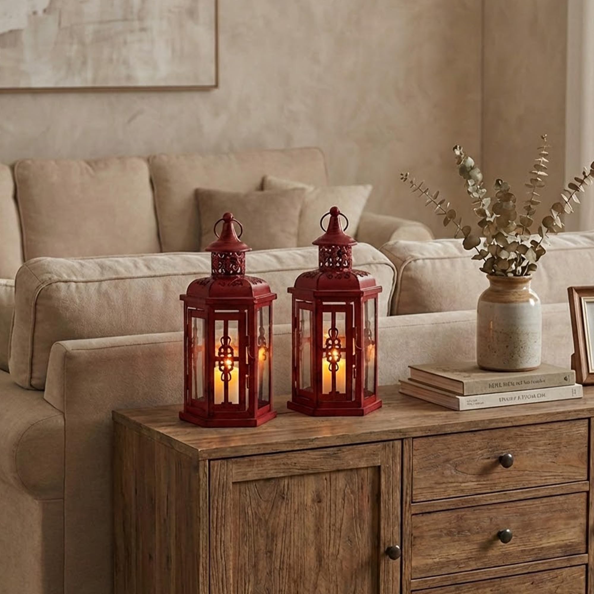 Amazon.com: JHY DESIGN Set of 2 Decorative Candle Lanterns 10“H