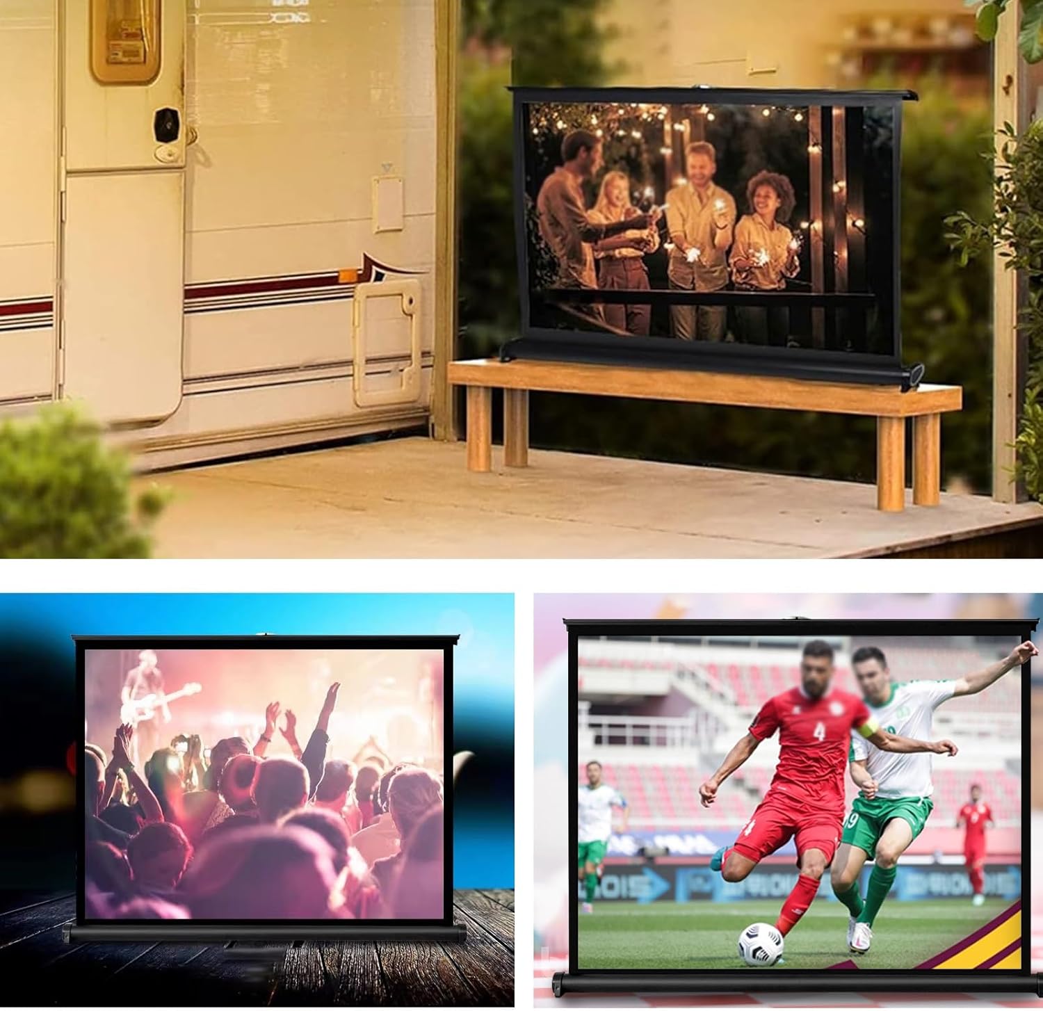 プロジェクター スクリーン、30", 40", 50" 引き上げ式、卓上型プロジェクション プロジェクション