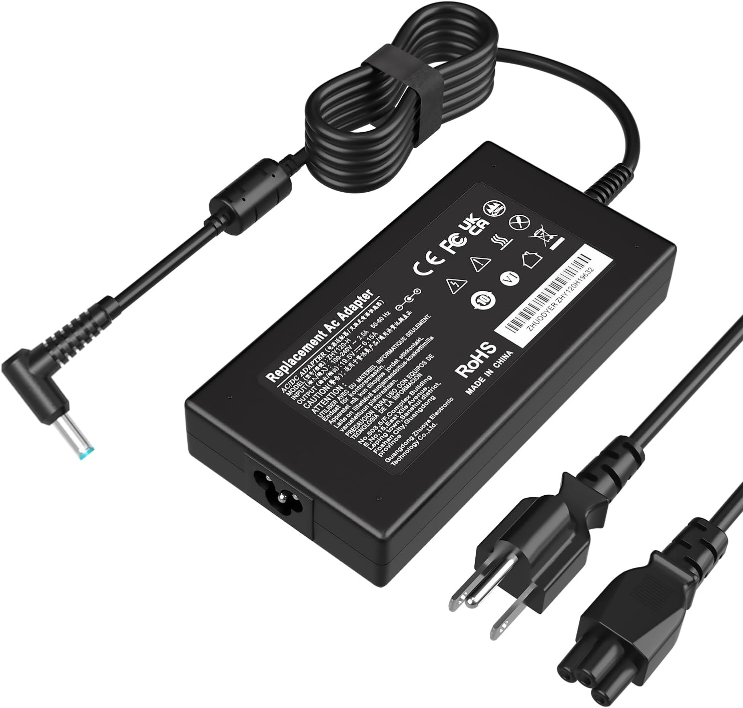 120W Laptop Charger for HP Docking Station Power Cord G5 USB-C/A Universal Dock G2 5TW13AA Envy 15 17 Series Omen 15-5000 5100 5200 710415-001 L41856-001 Power Supply-4.5 * 3.0mm