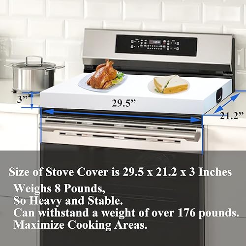 Miniatura 10 de Cubierta superior de estufa de acero inoxidable para estufa de quemador, placa de cocina, organizador de cocina expandible, fácil de limpiar, tamaño