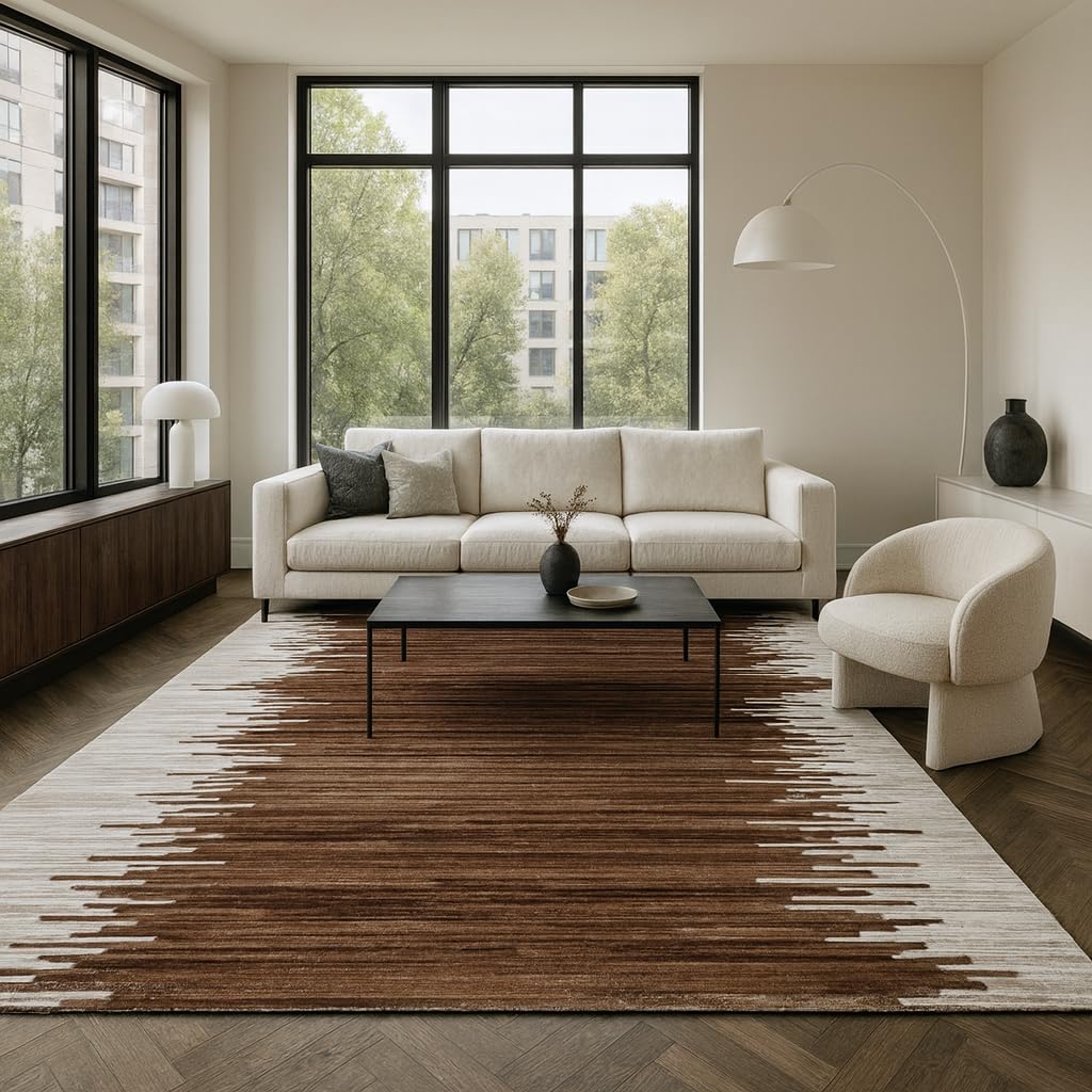 MY-RUG Fellteppich 80x150cm aus echtem Kuhfell - Rindlederteppich Braun