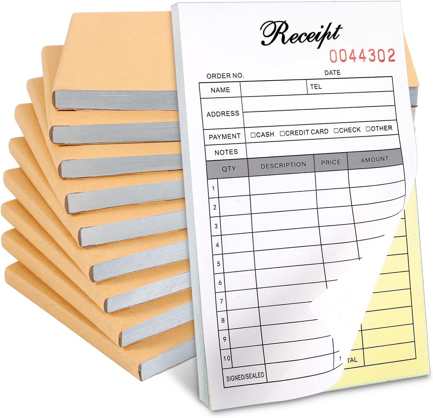 Amazon.com : 10 Pack Receipt Book, 3.4x5.5" Handheld 2-Part Carbonless ...