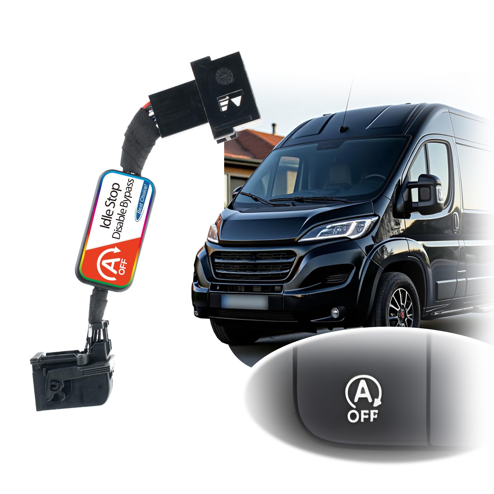 Start Stop Eliminator i dezaktywator dla 2006-2024 F.iat Ducato 250 III C.itroen Jumper II Peug.eot Boxer II - moduł kablowy wyłączania start-stop przełącznik moduł obejściowy i prosty