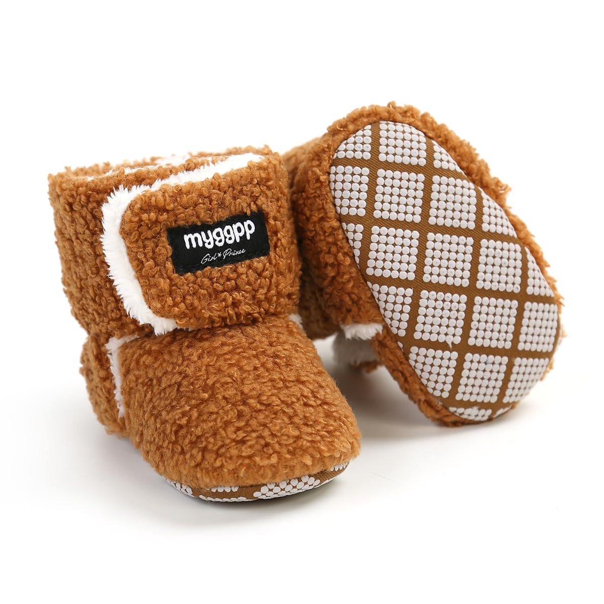 Ohwawadi Baby Boys Girls Cozy Fleece Booties Slippers Winter Infant Newborn Crib Sock Shoes Warm Baby Footwear First Walkers