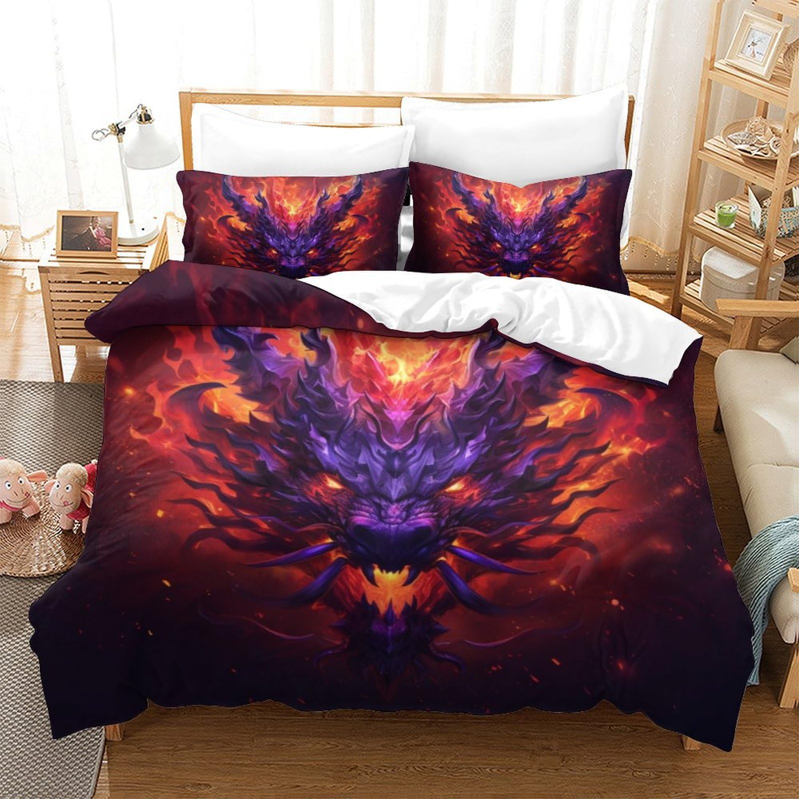 Housse de couette dragon 3D pour relooker la chambre des garçons, filles et ados
