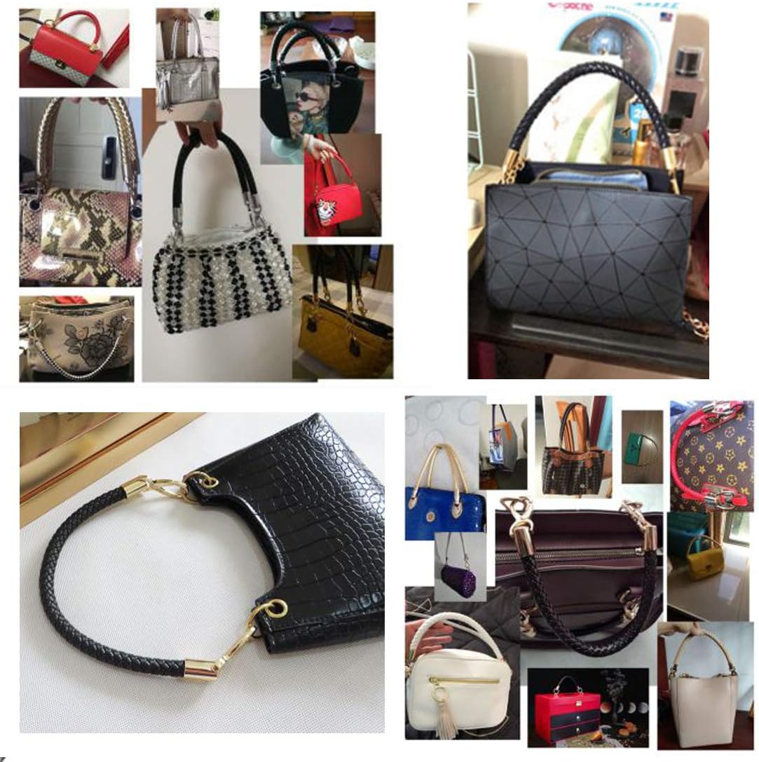 Semetall Handbags Replacement Straps 2Pcs 52cm/20.5" PU Leather Shoulder Bag Straps Handbag Handles Purse Belt Wallet Straps with Gold Spring Buckle(Black) - Image 5