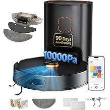 Robot Vacuum and Mop Combo, 90-Day Self-Emptying, 10,000 Pa Suction, with dToF & Laser Navigation & Smart Mapping, Anti-Tangle, 160-Min Runtime, Ideal for Hard Floors, Pet Hair & Carpets
