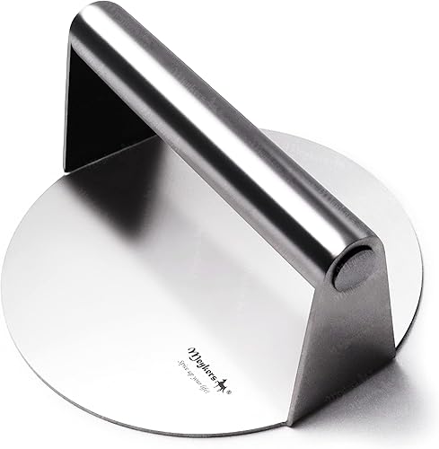 Miniatura 6 de Meykers Burger Smasher - Hamburguesa de 6.3 pulgadas y 100 papel de hamburguesa  para sartén para parrilla de plancha, sartén  Prensadora plana de