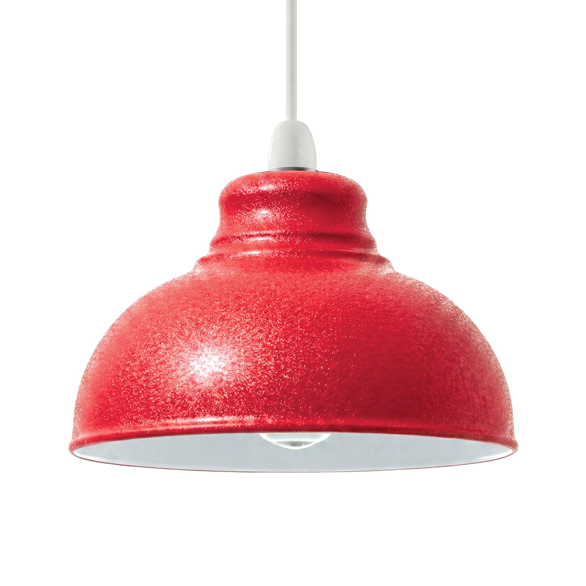 Retro Light Shade Ceiling, Curvy Metal Textured Lampshades for Ceiling Lights,Industrial Easy Fit Pendant Lamp Shades for Table Lamps,Living Room, Bedroom,Hallway, Home Décor (Red)