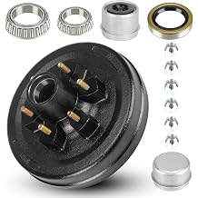 12" x 2" Trailer Brake Drum Kit, 6-Hole, 5.5" Bolt Circle Brake Drum for 5200 lb, 6000 lb Axles, Replacement Brake Hub Drum Assembly for Rvs, Trailer and Semi Truck