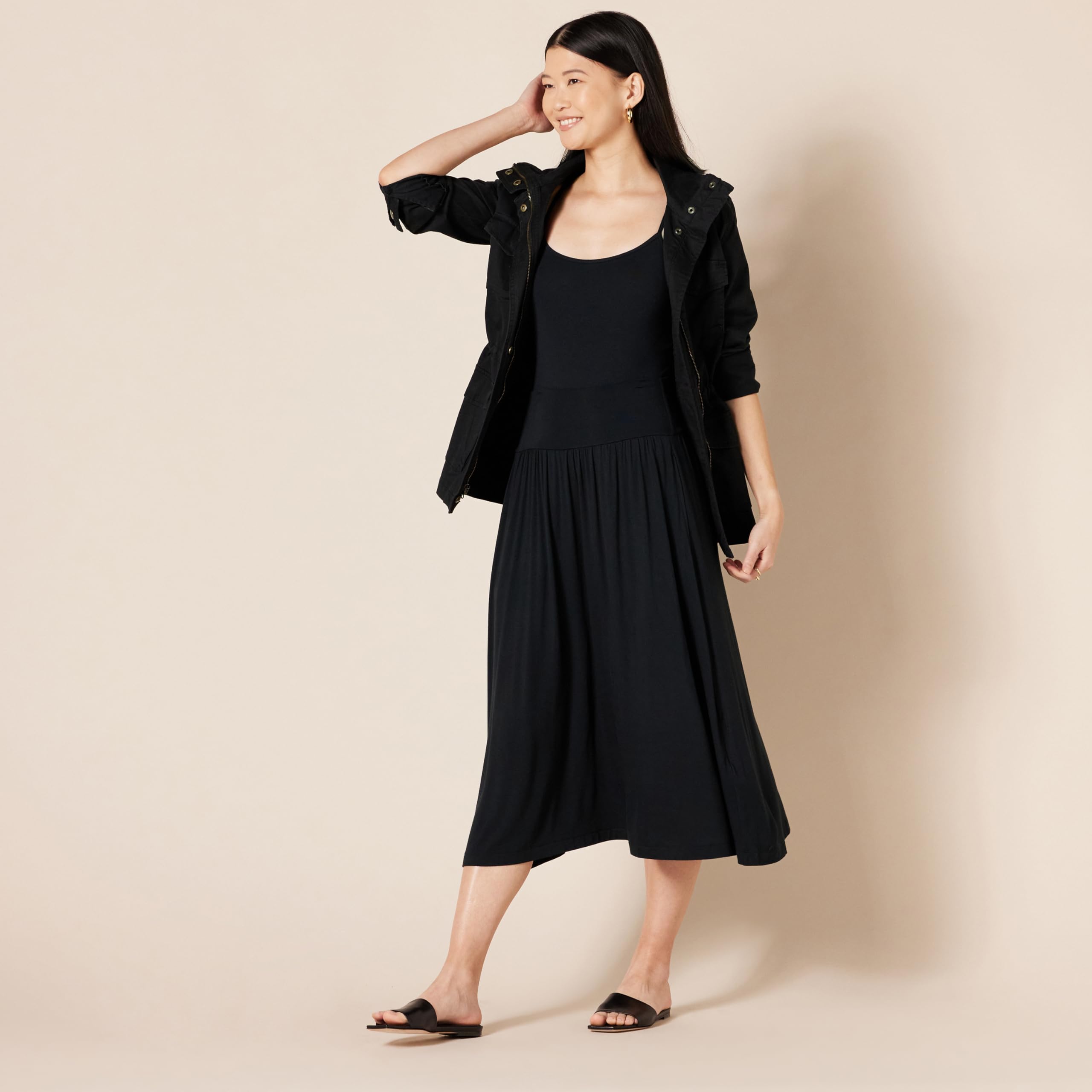 Amazon Essentials Mujer Falda Midi de Punto con Tirantes