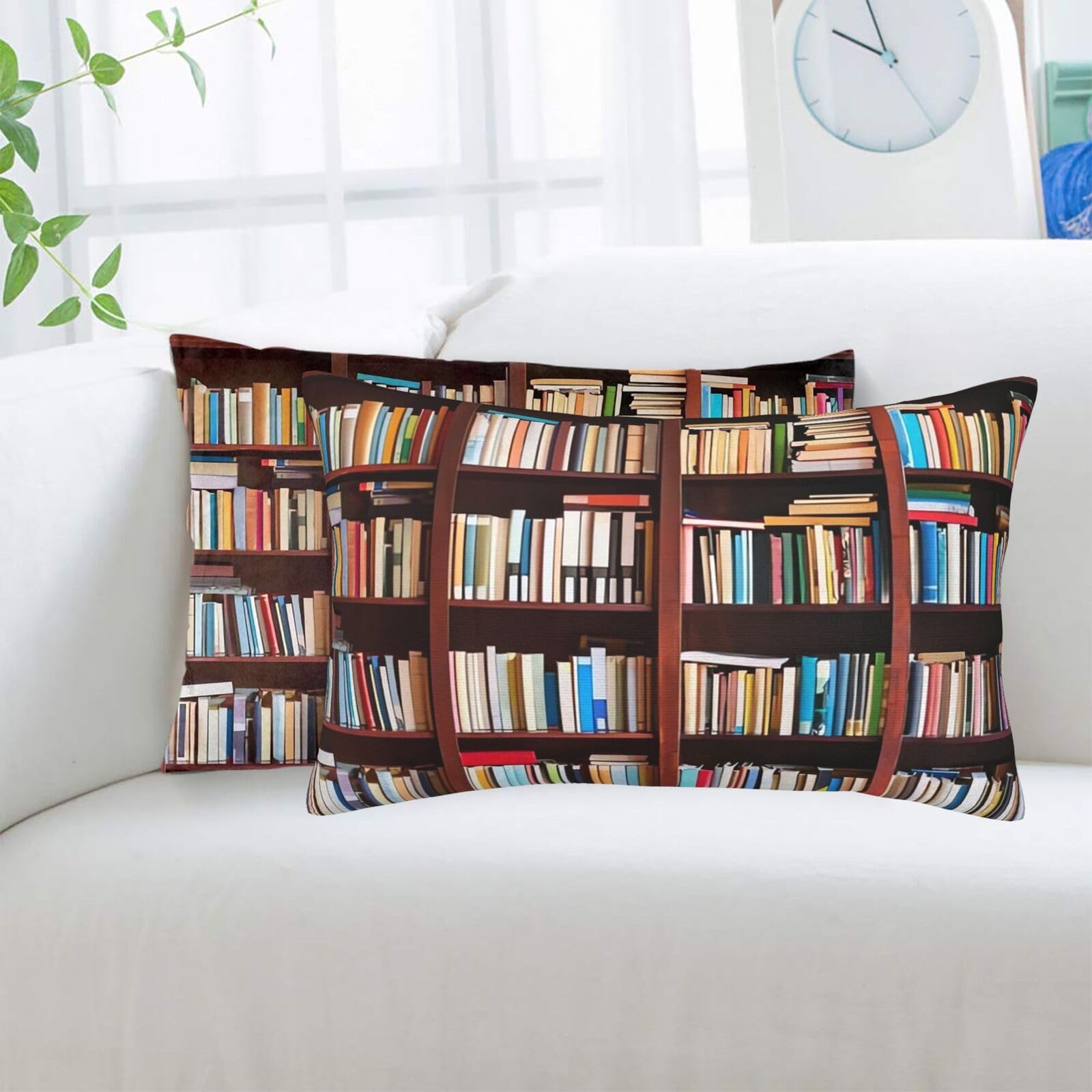 Books Standard Pillowcases Sets of 2, Ultra Soft Microfiber Plush Pillow Cases 16"X24" Comfort Decorative Throw Pillow Cover with Hidden Zipper for Bedroom, Sofa, Couch