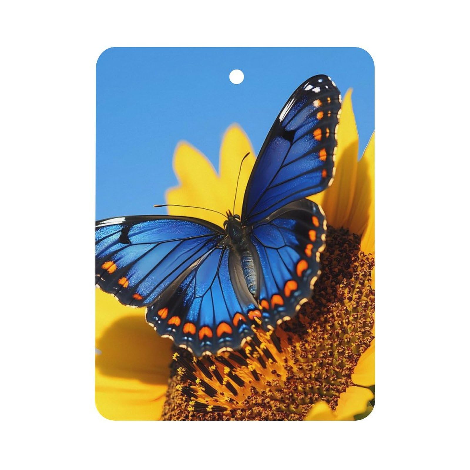 Sunflower Butterfly Flowers Car Air Freshener Hanging Aromatherapy Tablets for Car Accessories Square