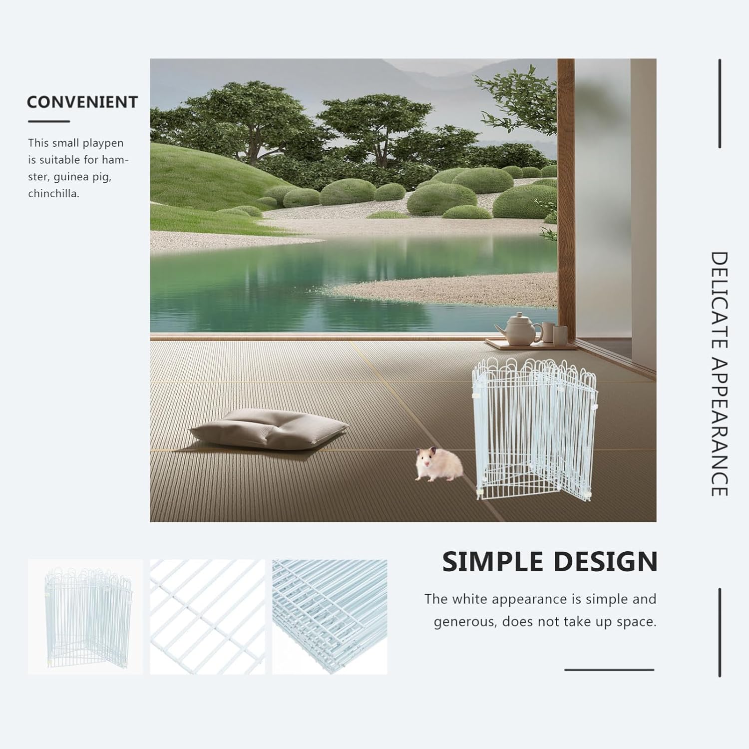 1 Set Hamster Playpen Panels Indoor Small Pet Enclosure Fence Easy Assembly for Space for Hamsters Guinea Pigs and Other Small Animals