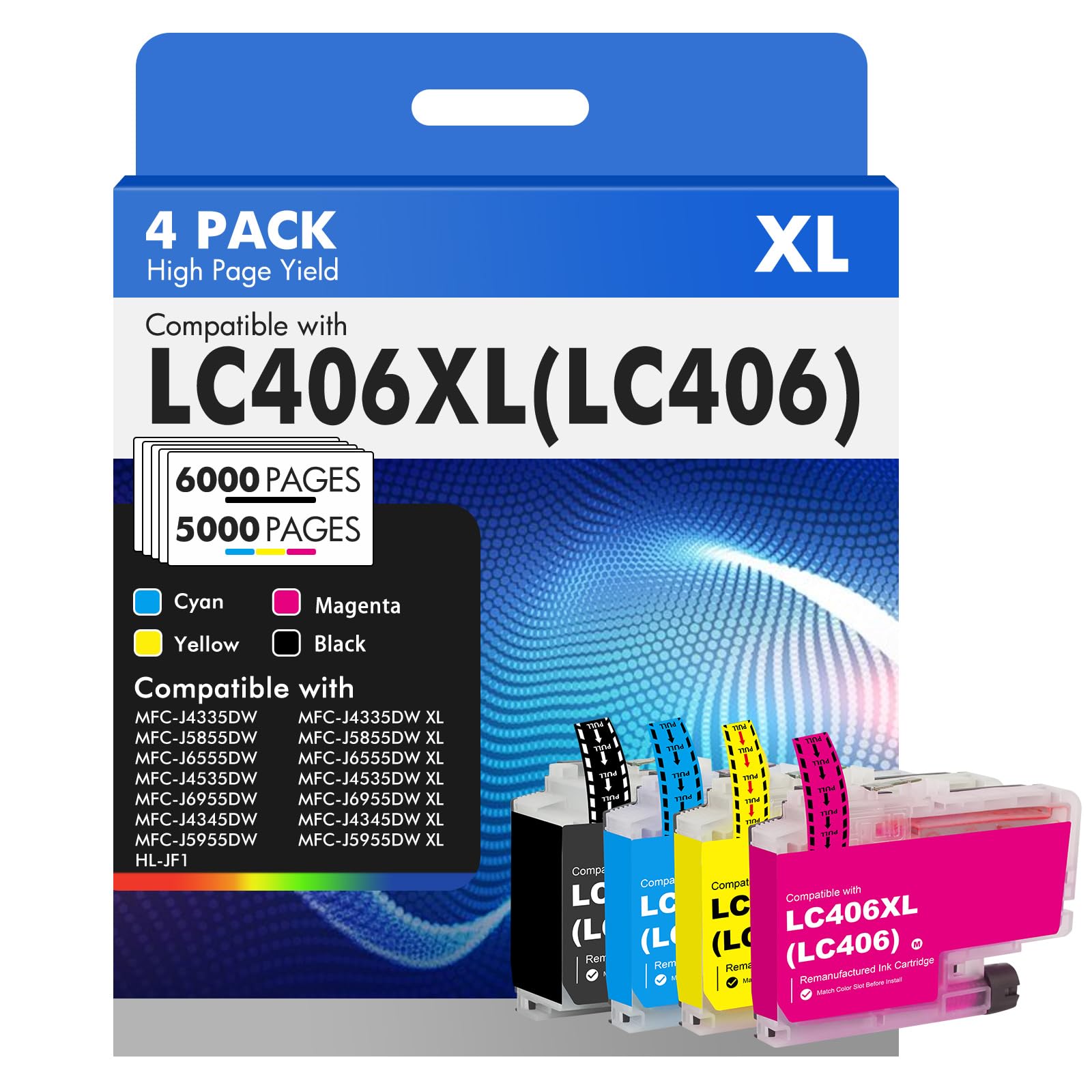 Amazon.com: LC406 LC406XL Ink Cartridges for Brother Printer MFC