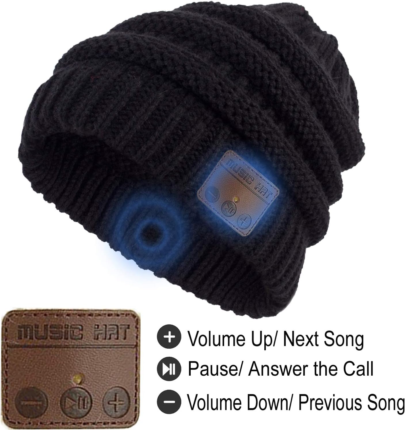Wireless Music Beanie Hat for Men Women Unisex Winter Warm Soft Knit Cap Beanie with Wireless Headphone Headset Stereo HD Speaker Mic Boys Girls Tech hat - Image 5